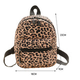 Weiyinxing Women Zebra Leopard Cow Print Backpacks Nylon Shoulder Bag Students High School Small Book Bag Female Mini Rucksack mochila