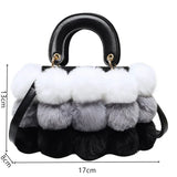 Weiyinxing Winter Hot Soft Plush Ball Handbags for Women Luxury Designer Bag Fashion Trends Colorful Fur Crossbody Shopper Bolso Femme