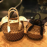 Weiyinxing Buy Summer Holiday Beach Bag with Pearl Ladies Woven Bucket Diamond Bag Designer Hot Handbags