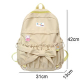 Weiyinxing Girl Waterproof Cute Bow School Bag Trendy Ladies Cotton Backpack Women Kawaii Backpack Travel Female Laptop College Bag