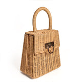 weiyinxing Rattan Box Women Handbags Designer Wicker Woven Lady Handbags Handmade Summer Beach Straw Bag Bali Small Tote Purse 2023