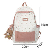 Weiyinxing Trendy Nylon Kawaii Flannel Floral Bag Ladies Cute College Backpack Women Travel Student Bag Female Laptop Backpack Fashion