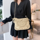 Weiyinxing Summer Straw Bags For Women Handmade Tassel Beach Bags Raffia Rattan Woven Handbags Female Vacation Crossbody Bags Clutch