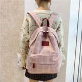 weiyinxing Girl College School Bag Casual New Simple Women Backpack Striped Book Packbags for Teenage Travel Shoulder Bag Rucksack