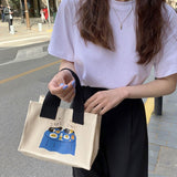 Weiyinxing Lunch Bag for Women Funny Cute Dog Cartoon Bentobreakfast Food Box Student All-match Tote Bag Portable Picnic Travel