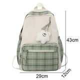 Weiyinxing Girl Lattice Travel School Bag Fashion Lady Kawaii Book Backpack Trendy College Cool Female Plaid Backpack Women Laptop Bag