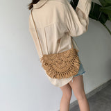Weiyinxing Summer Straw Bags For Women Handmade Tassel Beach Bags Raffia Rattan Woven Handbags Female Vacation Crossbody Bags Clutch
