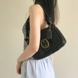 Weiyinxing Bags Crossbody Bags for Women Designer Saddle Women Bag Handbag Purse PU Leather Fashion All-match Simple Solid Color