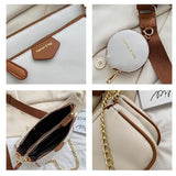 weiyinxing chains women shoulder bags designer wide strap messenger bags luxury pu leather crossbody bag lady small purse 3 bag set