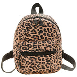 Weiyinxing Women Zebra Leopard Cow Print Backpacks Nylon Shoulder Bag Students High School Small Book Bag Female Mini Rucksack mochila