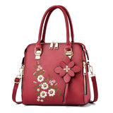 Weiyinxing Embroidery Flower Handbag For Women PU Leather Tassel Crossbody Bag Designer Handle Bag Brand Female Shoulder Bag bolso