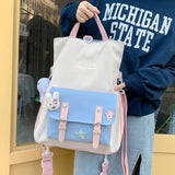 weiyinxing Summer Large Capacity Multi-function Fashion Girls Student Backpack Korean Japanese Contrast Color School Style Schoolbag