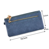 Weiyinxing Capacity Women's Dull Polish Leather Wallet Double Zipper Clutch Wristlet Purse Phone Coin Card Holder Multi-pocket Wallet