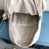 Weiyinxing Multi-Pocket Waterproof Nylon Student Backpack Fashion School Bags for Teenage Girls Large Ladies Casual Travel Rucksack