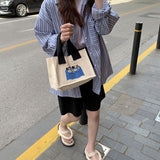 Weiyinxing Lunch Bag for Women Funny Cute Dog Cartoon Bentobreakfast Food Box Student All-match Tote Bag Portable Picnic Travel