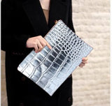 Weiyinxing Women Crocodile Pattern Day Clutch Bag PU Leather Women Clutches Ladies Hand Bags Envelope Bag Luxury Party Evening Bags Bolsa