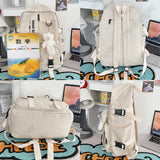 Weiyinxing Girl White Waterproof Backpack Nylon Ladies School Bag Kawaii Female Laptop Bag Women College Student Mesh Backpack Fashion