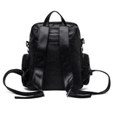 Weiyinxing Women Leather Backpack Travel Female Shoulders School Bag Pretty Style Girls Daypack Shopping Rucksack