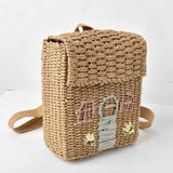 Weiyinxing style double-shoulder straw woven bag with hand-carrying woven backpack