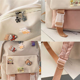 Weiyinxing Girls Nylon Backpack INS Fashion Waterproof Backpack Teenager Cute Student School Bag Lady Large Capacity Simple Travel Bag