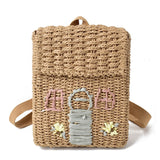 Weiyinxing style double-shoulder straw woven bag with hand-carrying woven backpack