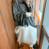 Weiyinxing Women Mink Fur Shoulder Bag Totes Handbag Brand Party Bag Ladies Natural Mink Fur Hand Bags Luxury Designer Evening Bag