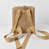 Weiyinxing style double-shoulder straw woven bag with hand-carrying woven backpack