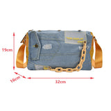 weiyinxing Denim Women Shoulder Bags Large Capacity Travel Bag Designer Women Bags Luxury Blue Jeans Crossbody Bag Female Big Purse