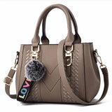 Weiyinxing Messenger Bags Women Leather Handbags Bags for Women Sac a Main Ladies hair ball Hand Bag