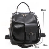 Weiyinxing Large Capacity Leather Women Backpack Fashion School Bag Backpacks for Teenage Gilrs Vintage Shoulder Bags Female Mochila