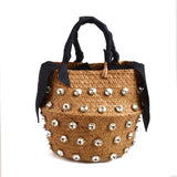 Weiyinxing Buy Summer Holiday Beach Bag with Pearl Ladies Woven Bucket Diamond Bag Designer Hot Handbags