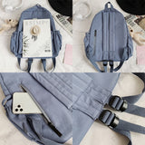 Weiyinxing Women Nylon Cute Backpack Bear Female Student College School Bag Badge Girl Doll Backpack Kawaii Book Ladies Fashion Bags Trendy