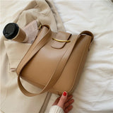 Weiyinxing Simple PU Leather Bucket Crossbody Bags for Women 2024 Luxury Designer Lady Shoulder bags Ladies Handbags 2 Pcs/set