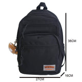 Weiyinxing Multi-Pocket Waterproof Nylon Student Backpack Fashion School Bags for Teenage Girls Large Ladies Casual Travel Rucksack