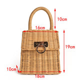 weiyinxing Rattan Box Women Handbags Designer Wicker Woven Lady Handbags Handmade Summer Beach Straw Bag Bali Small Tote Purse 2023