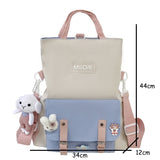 weiyinxing Summer Large Capacity Multi-function Fashion Girls Student Backpack Korean Japanese Contrast Color School Style Schoolbag