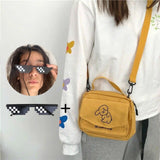 Weiyinxing Women's Messenger Bags Ladies Canvas Printed Cute Envelope Bag Lady Sweet Cartoon Student Shoulder Bag