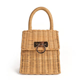weiyinxing Rattan Box Women Handbags Designer Wicker Woven Lady Handbags Handmade Summer Beach Straw Bag Bali Small Tote Purse 2023