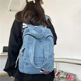 Weiyinxing Fashion Women's Backpack Denim Travel Backpacks College Student School Bag for Teenager Girls Female Shoulder Bags Book Bag
