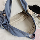 Weiyinxing Women Nylon Cute Backpack Bear Female Student College School Bag Badge Girl Doll Backpack Kawaii Book Ladies Fashion Bags Trendy