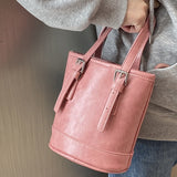 Weiyinxing Homemade Bag Women's 2024 New Spring Style Leisure Pink Handbill Shoulder Slung Bag Small Bucket Bag