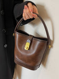 Weiyinxing And Winter Millard Handbag Bag Female 2024 New Retro Collision Color Bucket Bag Niche Versatile Shoulder Cross-Body Bag