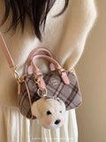 Weiyinxing Wind Chio2nd British Afternoon Tea Pillow Bag Female Autumn Winter Plaid Carry Small Bag Single Shoulder Cross-Body Bag