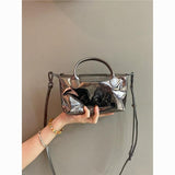 Weiyinxing Women's Bag New 2024 Cracked Dumplings High-Grade One-Shoulder Minority Silver Handbag