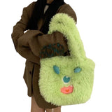 Weiyinxing Little Monster Cartoon Plush Bag Large-Capacity Female Student One-Shoulder Handbag Tote Bag Gift Ins Style