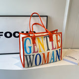 Weiyinxing Capacity Canvas Bag Woman Gentle Woman2024 New Tide Rainbow Letter Tote Bag Handbag Single Shoulder Bag
