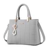 Weiyinxing [Recommended] Women's Bag 2024 Embroidered Thread Plaid Handbag Middle-Aged Mother Bag Large Capacity Single Shoulder Cross-Body Bag