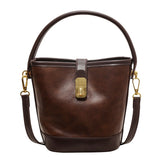 Weiyinxing And Winter Millard Handbag Bag Female 2024 New Retro Collision Color Bucket Bag Niche Versatile Shoulder Cross-Body Bag