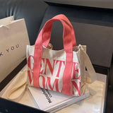 Weiyinxing Gentlewoman Letter Mini Portable Canvas Bag 2024 New Casual Versatile One-Shoulder Cross-Body Bag