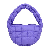 Weiyinxing Pleated Bag Cloud Bag Small Plaid Down Cotton Suit Bag 2024 New Hand Bag Fashion Handbag